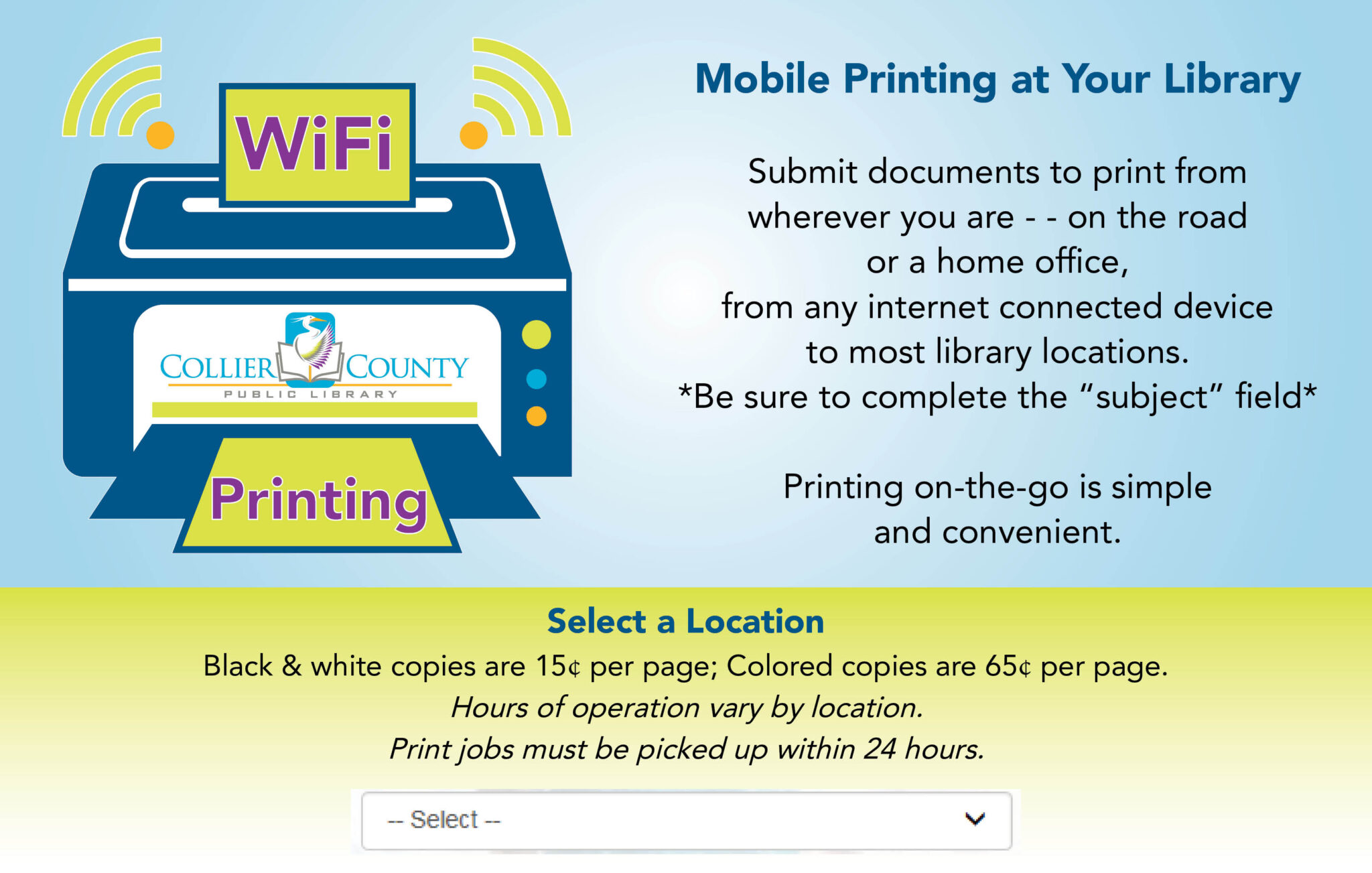 Mobile Printing Collier County Library